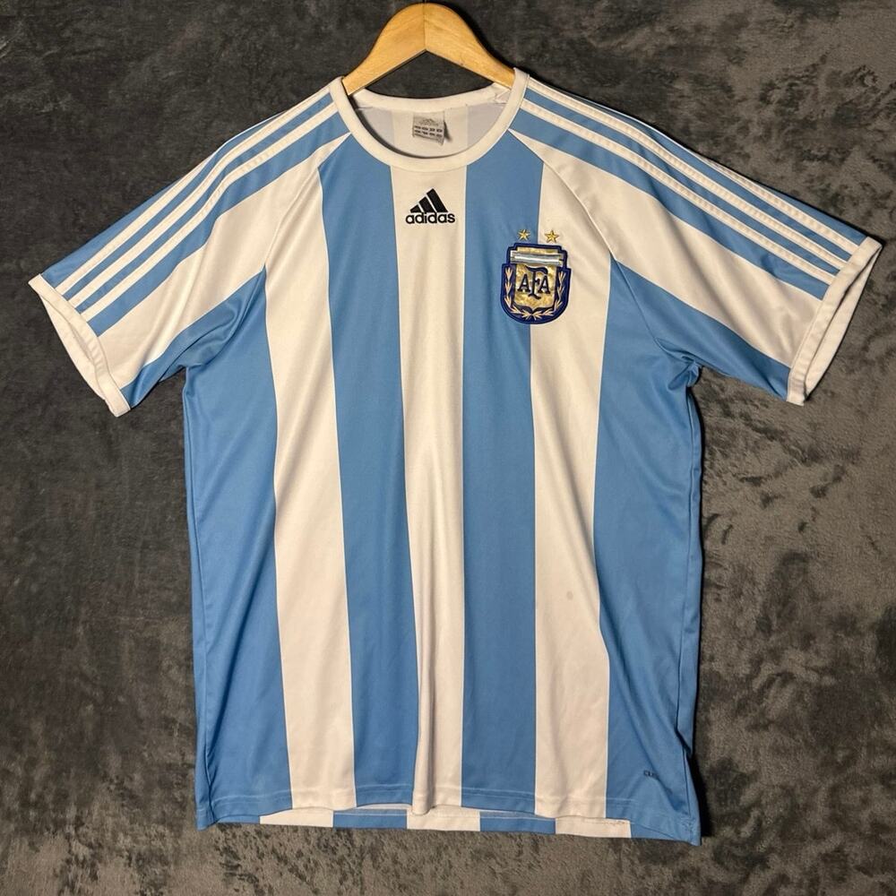 Adidas Argentina 2010 World Cup Home Soccer Jersey Shirt Men's Large Messi Era!